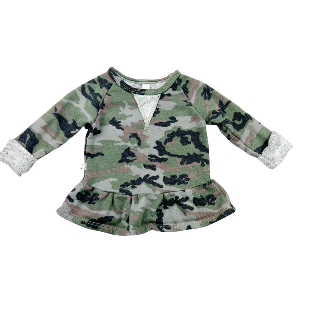 Childhoods Clothing Classic Camo Peplum Crew